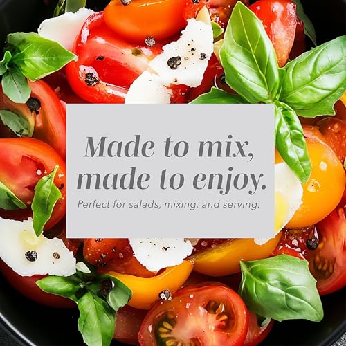 COOK WITH COLOR Mixing Bowls with Lids - 12 Piece Plastic Nesting Bowls Set includes 6 Prep Bowls and 6 Lids, Microwave Safe Mixing Bowl Set, Grey Embossed - My Kitchen Products