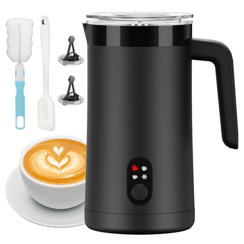 CookSwift Milk Frother, 4-in-1 Electric Milk Steamer and Frother, 13.5oz/400ml Automatic Large Capacity Warm and Cold Foam Maker, Milk Warmer and Coffee Frother for Latte, Cappuccino, Macchiato(Black) - My Kitchen Products