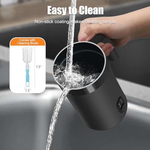CookSwift Milk Frother, 4-in-1 Electric Milk Steamer and Frother, 13.5oz/400ml Automatic Large Capacity Warm and Cold Foam Maker, Milk Warmer and Coffee Frother for Latte, Cappuccino, Macchiato(Black) - My Kitchen Products