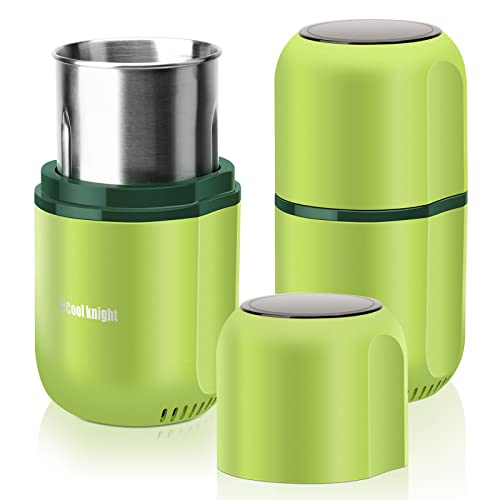 COOL KNIGHT Herb Grinder [large capacity/fast/Electric ]-Spice Herb Coffee Grinder with Pollen Catcher/- 7.5" (Green) - My Kitchen Products