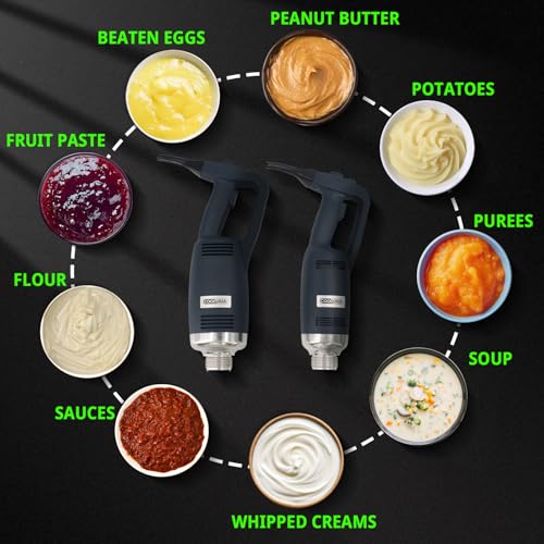 COOLUMA Commercial Immersion Blender, X-Heavy Huty 750W Handheld Blender, 18 Inch Detachable Shaft, 8,000-19,000 RPM Variable Speed, 42 Gallons Multifunction Pro Electric Stick Emulsifier. - My Kitchen Products