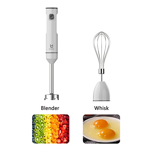 Cordless Hand Blender, UTALENT Variable Speed Immersion Blender handheld Rechargeable, with USB-C Charging Cable, Egg Whisk, for Smoothies, Milkshakes, Hummus and Soups – White - My Kitchen Products