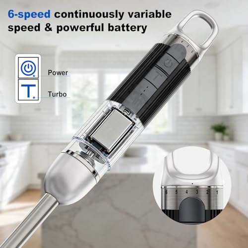 Cordless Immersion Hand Blender with Charging, 4 in 1 Hand Blenders Set,6-Speed Turbo, Wall-Mountable Design, Includes Chopper, Whisk & Frother for Soup, Baby Food & Smoothies (Black) - My Kitchen Products