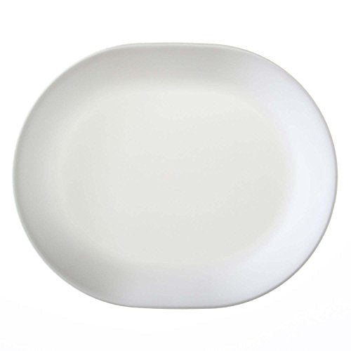 Corelle 3128 Vitrelle Glass Winter Frost White Serving Platter, Pack of 3