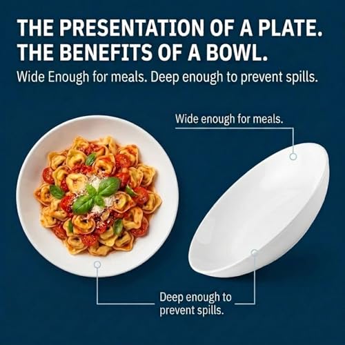 Corelle 4-Pc Versa Bowls for Pasta Salad and More, Service for 4, Durable and Eco-Friendly 30-Oz, Compact Stack Bowl Set, Microwave and Dishwasher Safe, White - My Kitchen Products