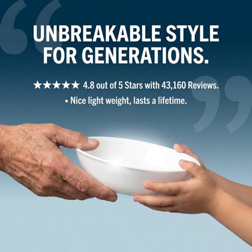 Corelle 4-Pc Versa Bowls for Pasta Salad and More, Service for 4, Durable and Eco-Friendly 30-Oz, Compact Stack Bowl Set, Microwave and Dishwasher Safe, White - My Kitchen Products