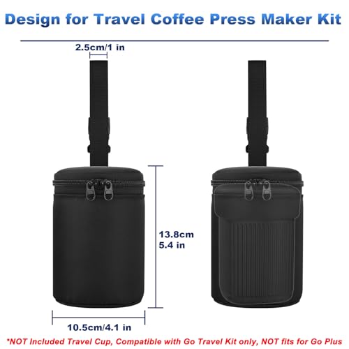 Cosmos Mini Coffee Press Maker Carry Storage Bag Compatible with Aeropress Go Travel Coffee Press Kit, Small Espresso Maker Mini Travel Case Pouch Organizer for Outdoor Camping Hiking Fishing - My Kitchen Products