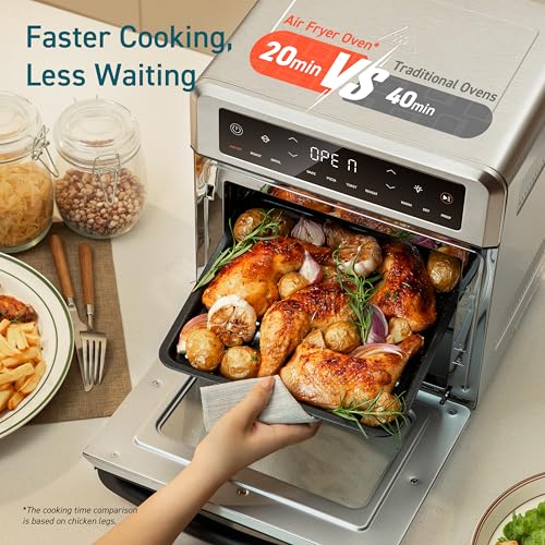Cosori 11-in-1 Air Fryer Oven, 13Qt Small Footprint Airfryer combo with Rotisserie, Toast, Bake, Roast, Reheat Functions and more, Recipe Book & 6 Accessories Included, Perfect for Small Countertop - My Kitchen Products