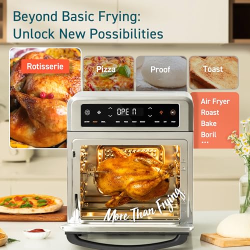 Cosori 11-in-1 Air Fryer Oven, 13Qt Small Footprint Airfryer combo with Rotisserie, Toast, Bake, Roast, Reheat Functions and more, Recipe Book & 6 Accessories Included, Perfect for Small Countertop - My Kitchen Products