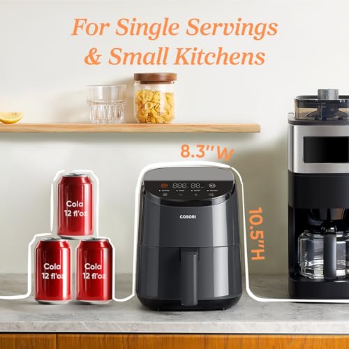 Cosori Air Fryer 2.1 QT, Small & Mini 4-in-1 airfryer Ideal for Simple Meals and Snack, Easy to Leftover Food to Crispy, Up to 97% Less Oil, 30 In-App Recipes, Nonstick & Dishwasher-Safe Basket - My Kitchen Products