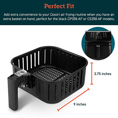 Cosori Air Fryer Accessories, Replacement 5.8QT Original Basket For Cosori CP358-AF, CS358-AF Air Fryers, Non-Stick, Dishwasher-Safe, CAF-P582B - My Kitchen Products