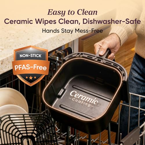 Cosori Air Fryer Pro, Compact 5QT, Ceramic Coating, 7 Presets with Preheat & Keep Warm, 450℉, Easy to use & clean, Shake Reminder, 130+ In-App Recipes, Nonstick & Dishwasher-Safe Basket, Gray - My Kitchen Products