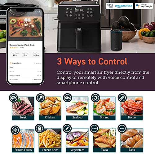COSORI Air Fryer Pro Smart 5.8QT that Roast, Bake, 3-Way Control, 12-IN-1 Customizable Functions, Online Recipes, Detachable Basket, Works with Alexa & Google Assistant - My Kitchen Products