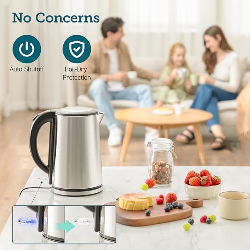 Cosori Electric Kettle, No Plastic Inner Lid, Filter & Spout, Stainless Steel Tea Kettle, Automatic Shut Off & Boil-Dry Protection, Durable Tea Kettle Boiler & Heater, 1.5L/1500W, Silver - My Kitchen Products