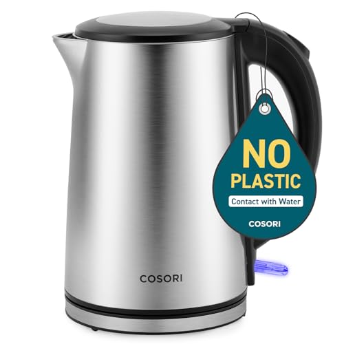 Cosori Electric Kettle, No Plastic Inner Lid, Filter & Spout, Stainless Steel Tea Kettle, Automatic Shut Off & Boil-Dry Protection, Durable Tea Kettle Boiler & Heater, 1.5L/1500W, Silver - My Kitchen Products