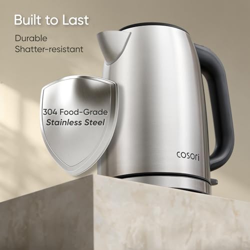 Cosori Electric Kettle, Plastic-Free Interior, Easy to Clean, Automatic Shut Off & Boil-Dry Protection, Stainless Steel Tea Kettle, Hot Water Boiler & Heater, 1.7L, 1500W - My Kitchen Products