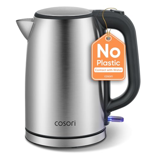 Cosori Electric Kettle, Plastic-Free Interior, Easy to Clean, Automatic Shut Off & Boil-Dry Protection, Stainless Steel Tea Kettle, Hot Water Boiler & Heater, 1.7L, 1500W - My Kitchen Products