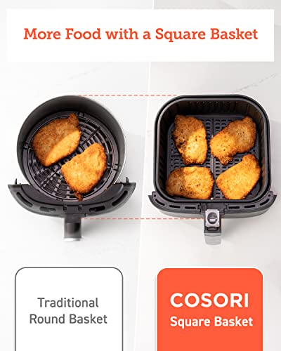 COSORI Pro Gen 2 Air Fryer 5.8QT, Upgraded Version with Stable Performance & Sleek New Look, 13 One Touch Functions, 100 Paper & 1100 Online Recipes, Dishwasher-Safe Detachable Square Basket, Black - My Kitchen Products