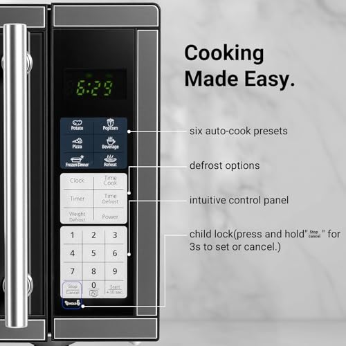 Countertop Microwave Ovens 0.7 Cu. Ft. 700 Watts Microwave Oven With LED Lighting,Turntable and Child Lock,Compact Microwave Perfect for Apartments and Dorms,Easy Clean Interior, Black - My Kitchen Products