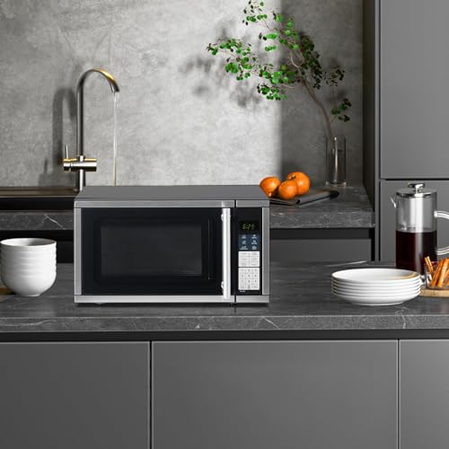 Countertop Microwave Ovens 0.7 Cu. Ft. 700 Watts Microwave Oven With LED Lighting,Turntable and Child Lock,Compact Microwave Perfect for Apartments and Dorms,Easy Clean Interior, Black - My Kitchen Products
