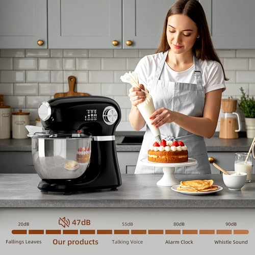 COWSAR Stand Mixer, 12 Speeds Tilt-Head Electric Commercial Stand Mixer, 3-In-1 Kitchen Mixer with Bowl, Dough Hook, Whisk and Beater, Black - My Kitchen Products