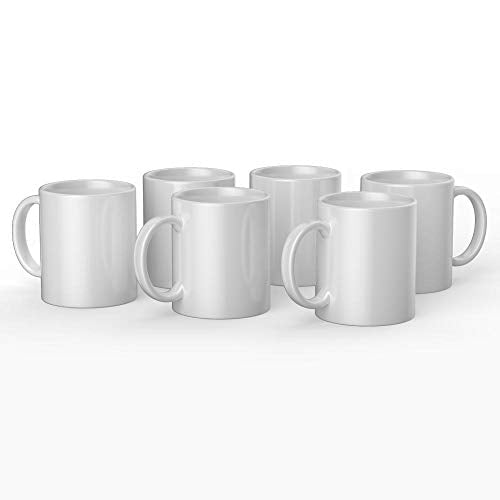 Cricut Beveled Blank, Ceramic-Coated, Dishwasher & Microwave Safe Mug to Decorate, Mug Press & Infusible Ink Compatible,12 Oz Sublimation, Ideal for Crafts and Printing, 6 Count, White - My Kitchen Products