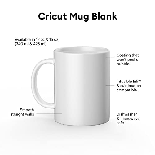 Cricut Beveled Blank, Ceramic-Coated, Dishwasher & Microwave Safe Mug to Decorate, Mug Press & Infusible Ink Compatible,12 Oz Sublimation, Ideal for Crafts and Printing, 6 Count, White - My Kitchen Products