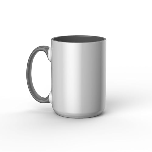 Cricut Beveled Blank Mug, Ceramic-Coated, Dishwasher & Microwave Safe Mug to Decorate,Infusible Ink Compatible,15 Oz Sublimation Mug White/Gray - My Kitchen Products