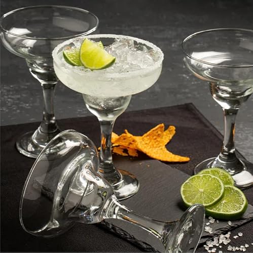 Cristar Margarita Glasses Set Of 4, 10oz Coupe Glasses, Made In Columbia, Tempered Rim, Dishwasher-Safe, Lead-free Cocktail Bar Glasses With Stem For Martinis, Mojitos, Pina Colada & Dessert Glasses. - My Kitchen Products
