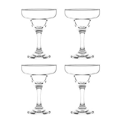 Cristar Margarita Glasses Set Of 4, 10oz Coupe Glasses, Made In Columbia, Tempered Rim