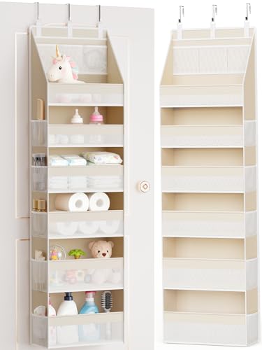 Criusia Over the Door Organizer, 6-Shelf Closet Hanging Storage with 13 Mesh