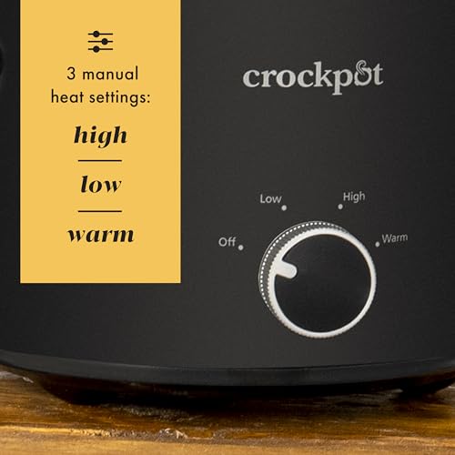 Crock-Pot 2-Quart Manual Slow Cooker, Feeds 2+ People, Great for Small Meals, Dips, & Sides; Removable Stoneware is Oven & Dishwasher-Safe, Black - My Kitchen Products