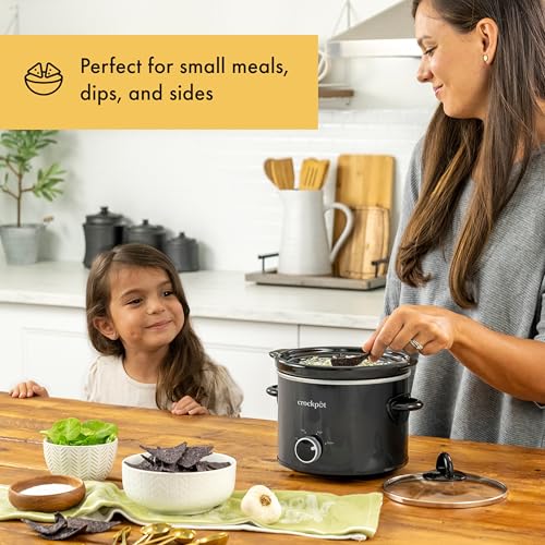 Crock-Pot 2-Quart Manual Slow Cooker, Feeds 2+ People, Great for Small Meals, Dips, & Sides; Removable Stoneware is Oven & Dishwasher-Safe, Black - My Kitchen Products