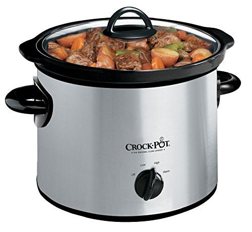Crock-Pot 3-Quart Manual Slow Cooker, Serves 3+ People, Great for Small Meals, Dips, & Sides; Removable Stoneware is Oven & Dishwasher-Safe, Stainless Steel - My Kitchen Products