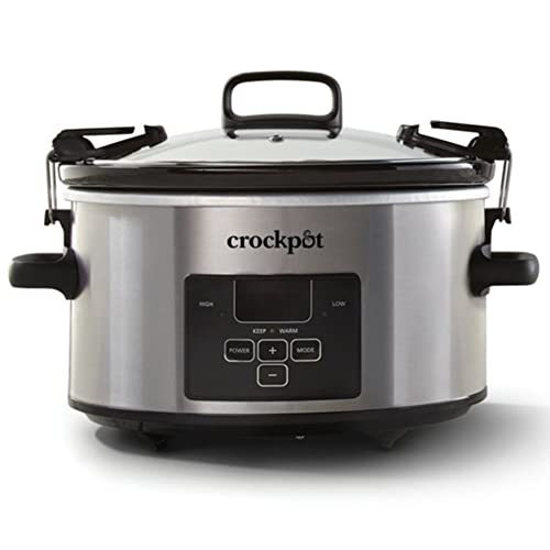 Crock-Pot 4 Quart Travel Proof Cook and Carry Programmable Slow Cooker with Locking Lid, Convenient Handles, and Digital Display, Stainless Steel - My Kitchen Products