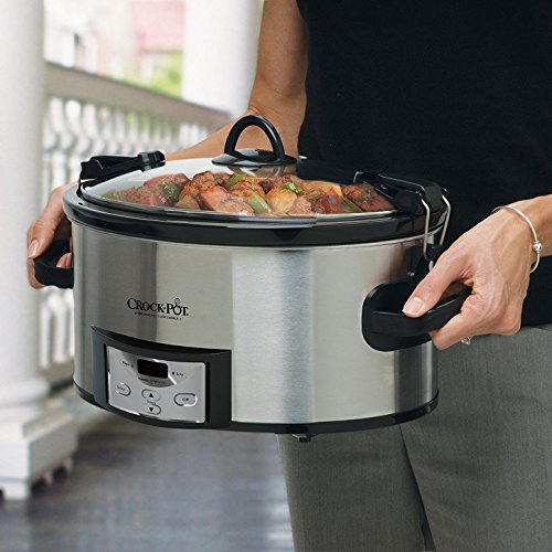 Crock-Pot 6 Quart Cook & Carry Programmable Slow Cooker with Digital Timer Stainless Steel (CPSCVC60LL-S) pack of 1 - My Kitchen Products