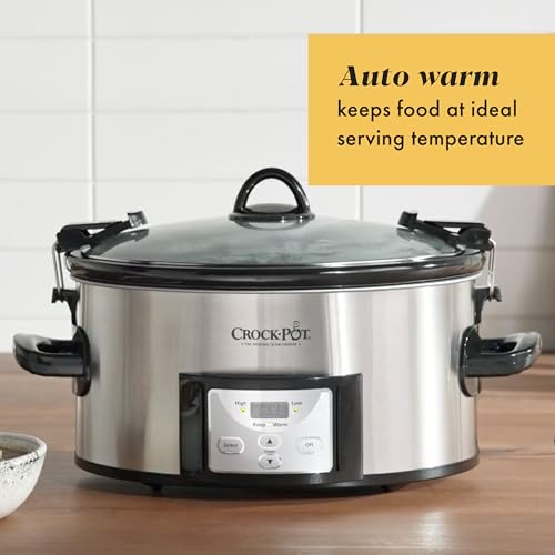 Crock-Pot 6 Quart Cook & Carry Programmable Slow Cooker with Digital Timer Stainless Steel (CPSCVC60LL-S) pack of 1 - My Kitchen Products