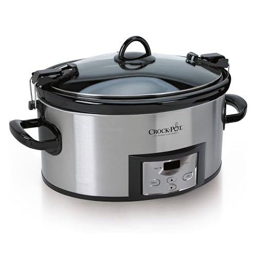 Crock-Pot 6 Quart Cook & Carry Programmable Slow Cooker with Digital Timer Stainless Steel (CPSCVC60LL-S) pack of 1 - My Kitchen Products