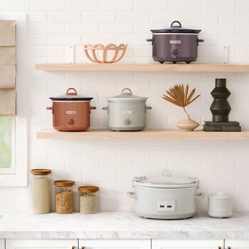 Crock-Pot 7 Quart Cook and Carry Slow Cooker with Touch Control, 4 Pre Programmed Settings, Removable Stoneware, and Locking Lid, Mushroom - My Kitchen Products