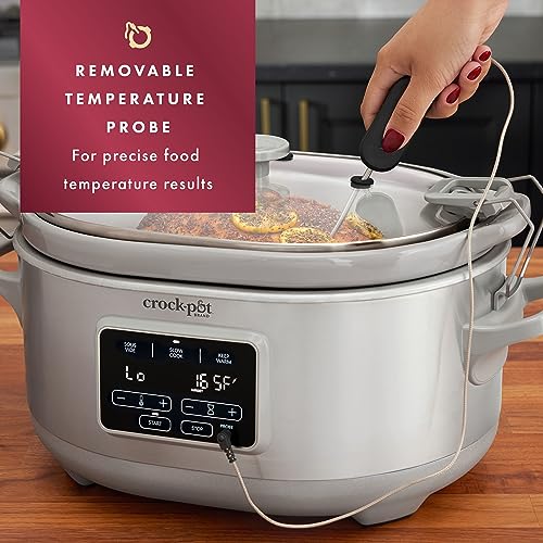 Crock-Pot 7-Quart Cook & Carry Slow Cooker with Sous Vide Function, Family-Sized Slow Cooker Warms up to 30 Hours, Modern Digital Display, Travel-Proof Locking Lid & Removable Temperature Probe - My Kitchen Products