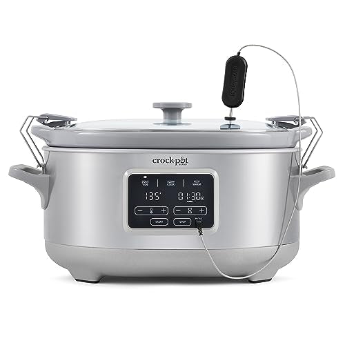 Crock-Pot 7-Quart Cook & Carry Slow Cooker with Sous Vide Function, Family-Sized Slow Cooker Warms up to 30 Hours, Modern Digital Display, Travel-Proof Locking Lid & Removable Temperature Probe - My Kitchen Products