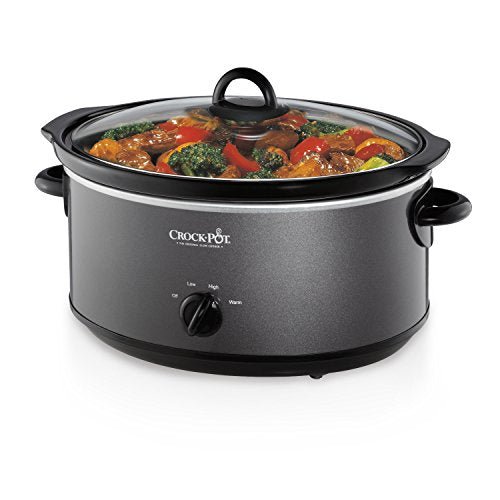 Crock-Pot 7-Quart Manual Slow Cooker, Family Size Serves 8+ People & Fits 6-lb Roast, Removable Stoneware with Warming Setting, Dishwasher Safe for Easy Cleanup, Charcoal - My Kitchen Products