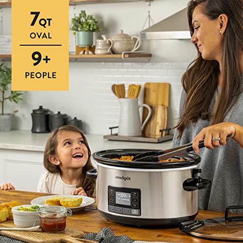 Crock-Pot 7-Quart Slow Cooker, Portable Programmable with Timer, Locking Lid, Stainless Steel; an Essential Kitchen Appliance, Perfect for Families and Gatherings - My Kitchen Products