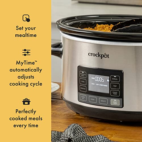 Crock-Pot 7-Quart Slow Cooker, Portable Programmable with Timer, Locking Lid, Stainless Steel; an Essential Kitchen Appliance, Perfect for Families and Gatherings - My Kitchen Products