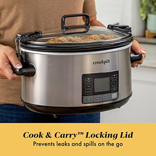 Crock-Pot 7-Quart Slow Cooker, Portable Programmable with Timer, Locking Lid, Stainless Steel; an Essential Kitchen Appliance, Perfect for Families and Gatherings - My Kitchen Products