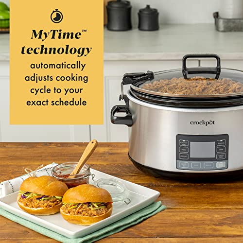 Crock-Pot 7-Quart Slow Cooker, Portable Programmable with Timer, Locking Lid, Stainless Steel; an Essential Kitchen Appliance, Perfect for Families and Gatherings - My Kitchen Products