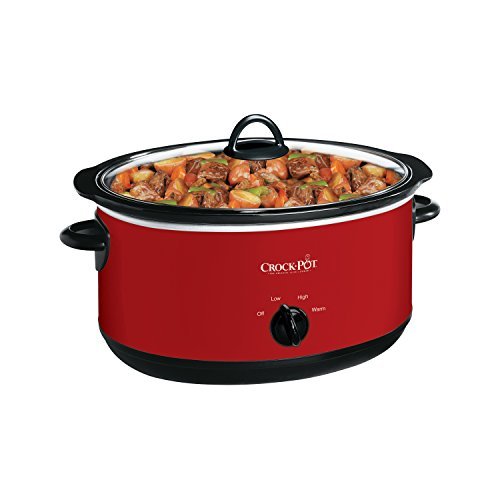 Crock-Pot 8-Quart Manual Slow Cooker, XL Family Size Serves 10+ People, Removable Stoneware with Warming Setting, Dishwasher Safe for Easy Cleanup, Red - My Kitchen Products