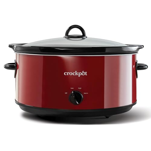 Crock-Pot 8-Quart Manual Slow Cooker, XL Family Size Serves 10+ People, Removable Stoneware with Warming Setting, Dishwasher Safe for Easy Cleanup, Red - My Kitchen Products