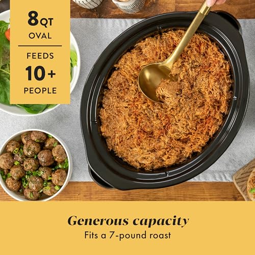 Crock-Pot Large 8-Quart Programmable Slow Cooker with Auto Warm Setting Black Stainless Steel - My Kitchen Products