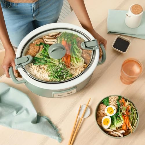 Crock-Pot Locking Lid 6qt Cook and Carry Programmable Slow Cooker Moonshine Green (Green) - My Kitchen Products